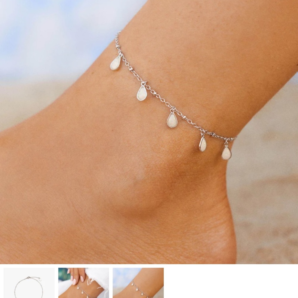Pura vida Teardrop charm anklet